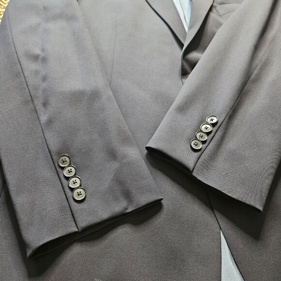 HUGO BOSS Pasolini Movie US Mens Blazer SZ 44R Navy 100% Virgin Wool Coat Preppy - Picture 8 of 16